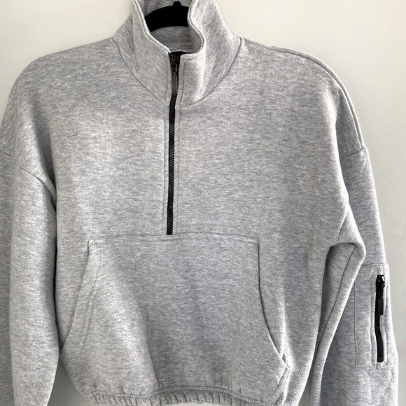 Grey Pretty Little Thing quarter zip sweatshirt - Picture 2 of 4